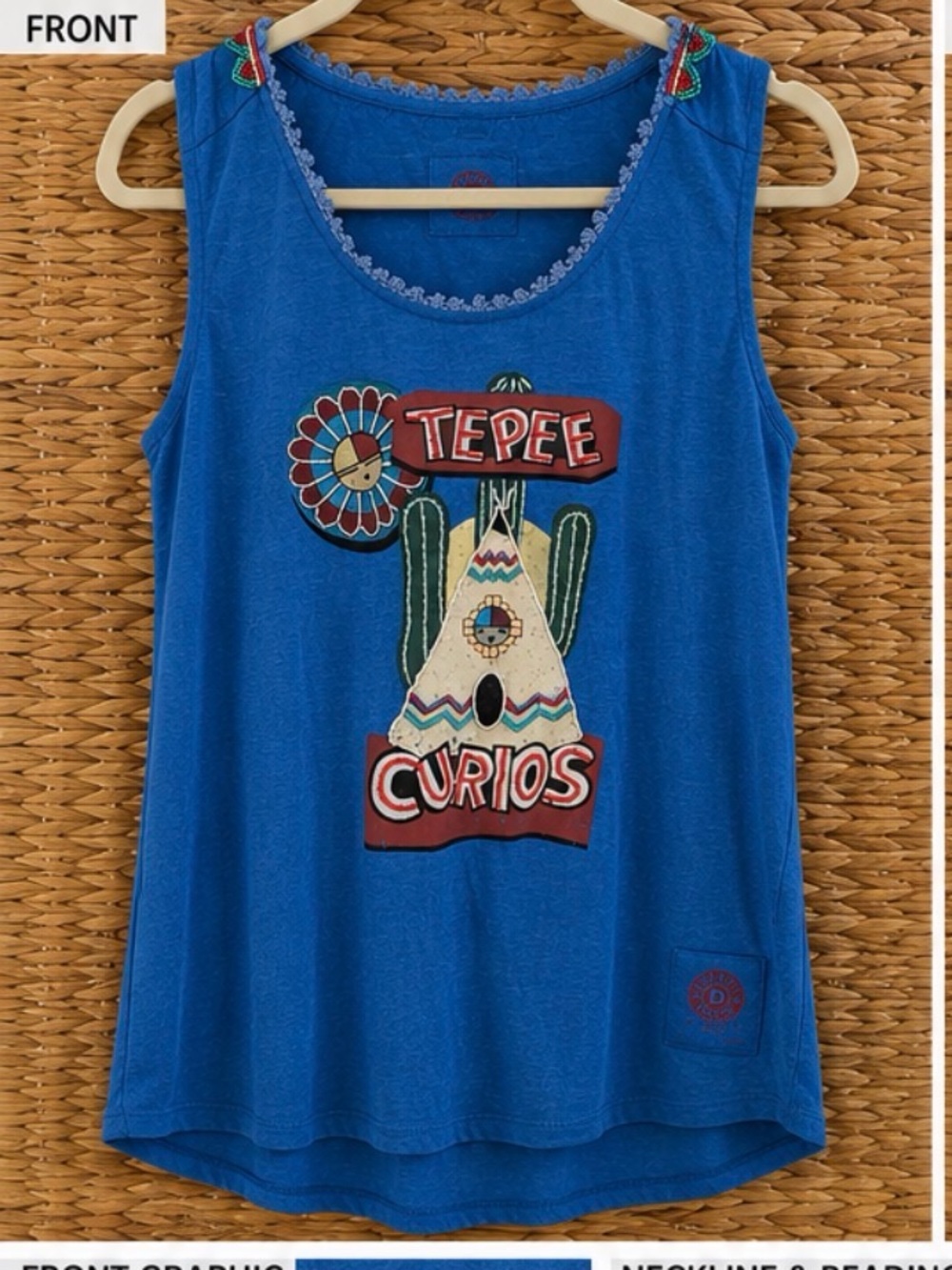 Double D Ranch Beaded Tepee Curios Tank Top RARE - Picture 2 of 5